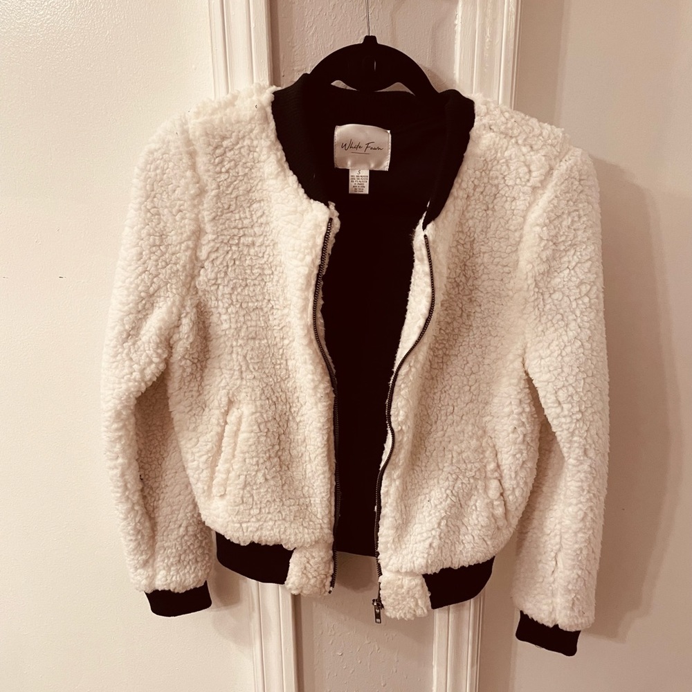 White Sherpa Bomber Jacket